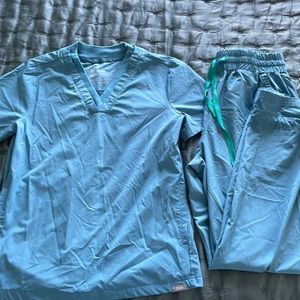 XS Figs Petite Scrub Set- Cool Blue